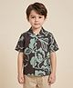 Rikidoos Cotton Woven Half Sleeves Tropical Theme Printed Shirt - Beige