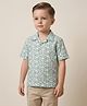 Rikidoos Cotton Woven Half Sleeves Abstract Printed Shirt - Light Green