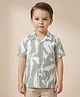 Rikidoos Cotton Woven Half Sleeves Abstract Printed Shirt - Light Green
