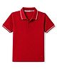 Honeyhap 100% Cotton Knit Polo T-Shirt with Half Sleeves & Bio Finish - Red