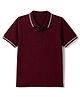 Honeyhap 100% Cotton Knit Polo T-Shirt with Half Sleeves & Bio Finish - Wine
