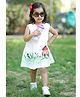 Cuddly Cubs Cotton Woven Sleeveless Floral & Mushroom Printed Dress - White