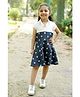 Cuddly Cubs Cotton Woven Half Sleeves Star Printed Dress - Blue