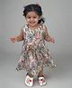Cuddly Cubs Cotton Woven Sleeveless Floral Printed Dress - Multi Colour