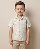 Rikidoos Cotton Woven Half Sleeves Abstract Printed Shirt - Beige