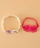 Babyhug Headbands Free Size With Floral Applique Pack Of 2 - White & Red