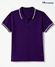 Honeyhap Premium 100% Cotton Knit Half Sleeves Solid Polo Tshirt With Bio Finish - Acai