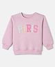 Olio Kids Cotton Fleece Knit Sweatshirt with Full Sleeves and Paris Print - Lilac