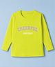 Olio Kids Sinker Knit  Full Sleeves T-Shirt with Cheerful Confident Print - Mustard