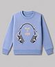 Olio Kids Fleece Knit Full Sleeves Text Printed Sweatshirt - Light Blue