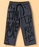 Olio Kids Sinker Knit Full Length Text Printed Lounge Pant - Grey