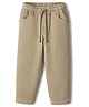 Olio Kids Cotton Woven Full Length Trouser with Elasticated Pull Ons in Tan