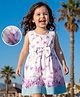 Kookie Kids Rayon Woven Sleeveless Frock With Butterfly Print & Bow Applique - White