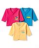Bodycare Knit Full Sleeves Thermal Jhablas with Car & Dino Print Pack of 3 - Yellow & Red