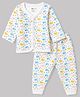 Bodycare Knit Full Sleeves Thermal Inner Wear Set with Dolphin Print - White