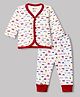 Bodycare Knitted Full Sleeves Vehicles Printed Co-Ords Thermal Inner Wear Set - Red & White