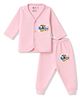 Bodycare Knit Full Sleeves Puppy Printed Thermal Inner Wear Set - Light Pink