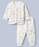 Bodycare Cotton Knit Full Sleeves Thermal Sets with Bear Print - Offwhite