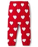 Babyhug Knit Full Length Fleece & Woollen Pant With Hearts Design - Red