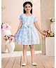 Aarika Cotton Woven Half Sleeves Floral Printed Dress - Blue
