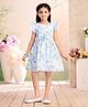 Aarika Cotton Woven Sleeveless Butterfly Printed Dress - Blue
