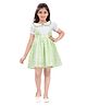 Aarika Cotton Woven Half Sleeves Checked Dress - Green
