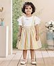 Aarika Cotton Woven Half Sleeves Checked Dress - Yellow