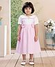Aarika Cotton Woven Half Sleeves Checked Dress - Pink