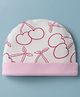 Doodle Poodle 100% Cotton interlock Knit Baby Cap with Cherry Print White - Diameter 8 cm
