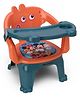 Kids Feeding Chair with Tray - Blue & Orange| Portable Baby Dining & Study Chair| Strong Plastic High Chair with Backrest| Chu-chu Seat| Home, Outdoor & Classroom