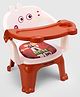 Kids Feeding Chair with Tray - White & Red| Portable Baby Dining & Study Chair| Strong Plastic High Chair with Backrest| Chu-chu Seat| Home, Outdoor & Classroom