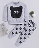 TOONYPORT Cotton Knit Full Sleeves Sweatshirt & Joggers Set With Sheep Print - Grey