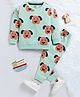 TOONYPORT Cotton Knit Full Sleeves T-Shirt & Pant Co-ord Set  With Dogs Printed - Sea Green