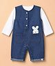 marshmallows 100% Cotton Denim Full Sleeves Dungaree With Inner Tee - Navy Blue