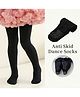Ziory Knit Solid Anti Skid Stockings - Black