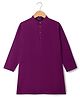 Pine Kids Cotton Woven Full Sleeves Solid Colour Kurta - Wine
