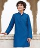 Pine Kids Cotton Woven Full Sleeves Solid Colour Kurta - Navy Blue