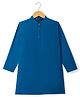 Pine Kids Cotton Woven Full Sleeves Solid Colour Kurta - Navy Blue