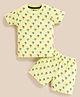 MOONKIDS Knitted Half Sleeves Tropical Theme Printed Coordinating Tee & Shorts Set - Green