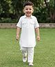 Babyhug Woven Rayon Full Sleeves Solid Pathani Kurta Pyjama Set - White
