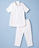Babyhug Woven Rayon Full Sleeves Solid Pathani Kurta Pyjama Set - White
