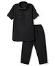 Babyhug Rayon Woven Full Length Solid Pathani Kurta Pyjama Set - Black