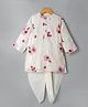 Babyhug Chanderi Woven Full Sleeves Floral Embroidered Dhoti Kurta Set - Off White