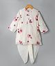 Babyhug Chanderi Woven Full Sleeves Floral Embroidered Dhoti Kurta Set - Off White