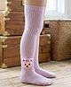 Neska Moda Cotton Spandex Knit Animal Face Applique Detailed Socks - Pink