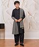 Vastramay Blended Woven Floral Embroidered Dupatta - Black