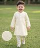 Babyhug Woven Full Sleeves Sequinned & Embroidered Kurta & Pyjama Set - Offwhite