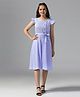 Fashion Dream Cotton Blend Woven Cap Sleeves Frill Detailed & Textured Dress - Lavender