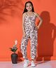 Fashion Dream Cotton Blend Woven Sleeveless Floral Printed  Jumpsuit - Mauve