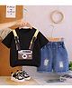 Googo Gaaga Single Jersey Half Sleeves Camera Printed Tee & Shorts Set - Black